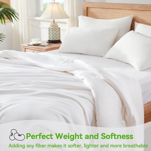 41fhpaxjcil.jpg Globon Summer Comforter Oversized King Size for Hot Sleepers White