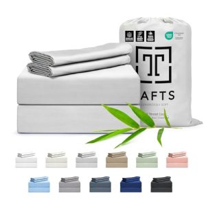 Tafts King Sheets Set, Luxuriously Soft, Silky, Cooling Sheets for Comfortable Sleep (Light Grey) | Tafts King Sheets S
