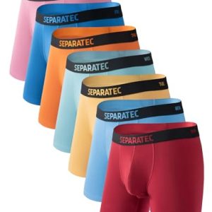 Breathable Cooling Dual Pouch Mens Underwear Made from Bamboo 7 Pack - Boxer Briefs and Trunks | Mens Bamboo Rayon Brea