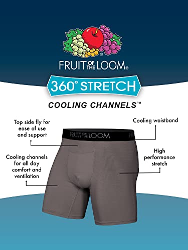 41id3nveesl.jpg Fruit of the Loom Men's Lightweight & Moisture Wicking 4-Way Stretch Boxer Briefs | Long Regular Leg & Trunk Fruit of