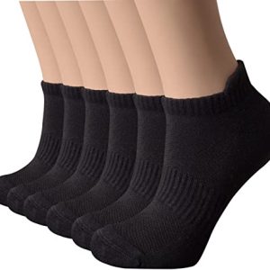 Bamboo Womens Ankle Socks Size 5-10, 6 Pack, Low Cut Running Socks for Women, Christmas Gift Ideas
