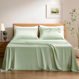 TOSMO Luxury Cooling Bed Sheets - 100% Viscose from Bamboo, King Size - Oeko-Tex Certified, Silky Soft and Breathable, L