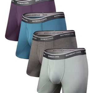 Men's Bamboo Cool Underwear Boxer Briefs Soft Breathable (4 or 7 Pack) | Men's Cool Bamboo Boxer Briefs Soft Breathable