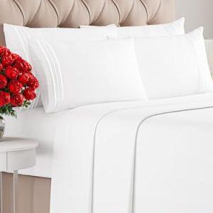 King 6 Piece Sheet Set - Comfortable, Breathable & Cooling - Soft Hotel Luxury Bedding for All Ages - 1 Flat & 1 Fitted