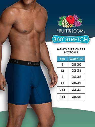 41ml5qo1k5l.jpg Fruit of the Loom Men's Lightweight & Moisture Wicking 4-Way Stretch Boxer Briefs | Perfect for Summer Wear | Regular Fi