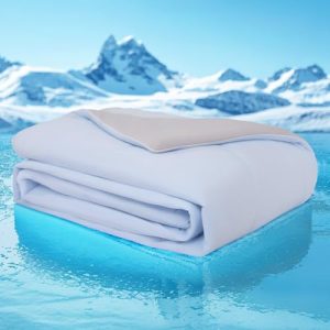 Lightweight Soft Breathable Smooth Cool Summer Comforter Blanket for Hot Sleepers (Light Blue, Queen Size) | Q-Max ＞0.4