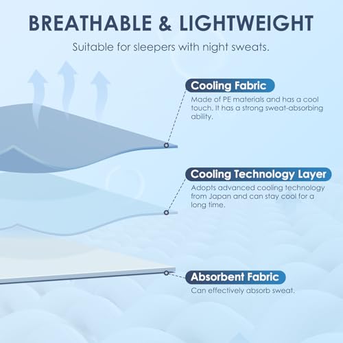 41nyu9wfnhl.jpg INGEROOM Cooling Blanket for Night Sweats, Lightweight Sofa Throw Blanket for Hot Sleepers - Stay Cool and Comfortable A
