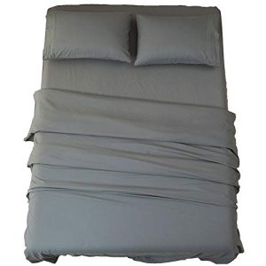 SONORO KATE Queen Dark Grey Super Soft Microfiber Bed Sheet Set 1800 Thread Count Wrinkle and Hypoallergenic Perfect for