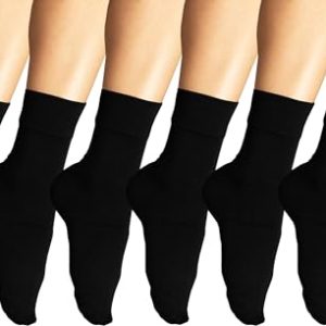 Winterlace Soft Crew Socks: Premium Bamboo Viscose Rayon for Women - Moisture Wicking & Stretchy, 6 Pairs