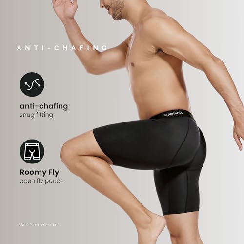 41oa4us6yfl 1.jpg Expertoftio Men's 9 Inch Long Leg Boxer Briefs for Men: Performance & Moisture Wicking, Anting Chafing Relief, Fly Desig