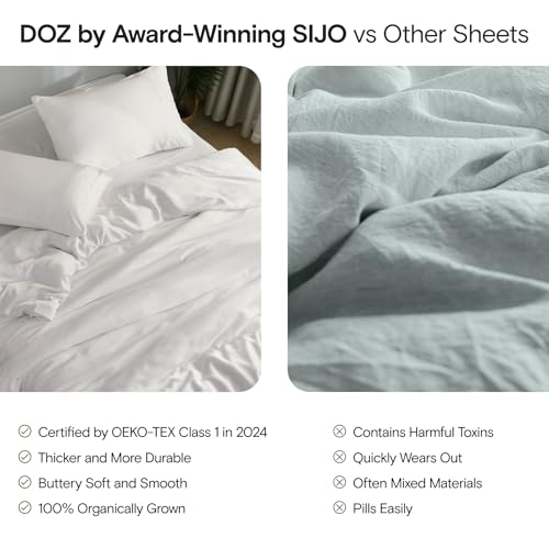 41pneoisbml 1.jpg DOZ King Sized Sheet Set for Organic Lovers - Buttery Soft, Cooling Bamboo Viscose Sheets - OEKO-TEX Certified - 3 Piece