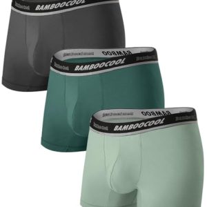 BAMBOO COOL Soft Waistband Open-fly Support Mens Underwear Trunks for MenComfortable Briefs (3 or 4 pack) BAMBOO COOL
