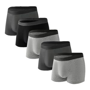 Robesbon Mens Bamboo Viscose Boxer Briefs - Soft and Breathable, 5 Pack, Tagless
