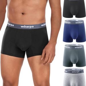 Wirarpa Men's Micro Modal Trunks Soft Microfiber Boxer Briefs 4 Pack