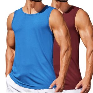 COOFANDY Men's Casual Moisture Wicking Sleeveless Tank Tops for Workout and Daily Wear Soft Bamboo Viscose 2-Pack | COO