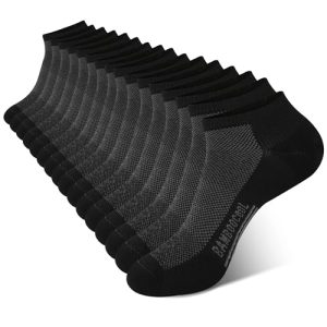 Bamboo Cool Men's Athletic Ankle Socks Cushioned Moisture Wicking, Low Cut Running Mesh Socks Arch Support, 8 Pack