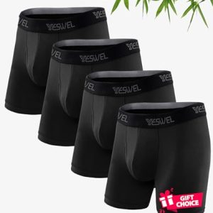 YESWEL Men's Underwear Boxer Briefs, Moisture Wicking Breathable Soft Comfort Pouch 4 Pack YESWEL Men's Underwear Boxe