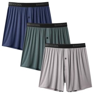 Men's Bamboo Cool Boxer Shorts Underwear - Soft, Comfortable, Breathable, & Loose Fit for Everyday Wear | Men's Bamboo