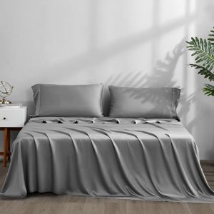 ACCURATEX Cooling Sheets King Size - Luxury Cool Silky Sheet Set for King Size Bed, Super Soft Breathable Bedding Sheets