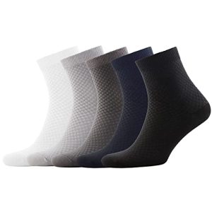 Premium Quality Men's Bamboo Rayon Ankle Quarter Dress Socks | NUDUS Men's Bamboo Rayon Ankle Quarter Dress Socks, 5-Pa