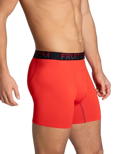 41v9igmpacl.jpg Fruit of the Loom Men's Lightweight & Moisture Wicking 4-Way Stretch Boxer Briefs | Long Regular Leg & Trunk Fruit of