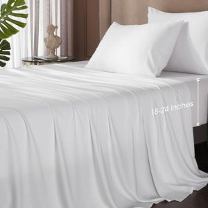 HYPREST King Size Bamboo Rayon Sheets Best Cool Sheets for Hot Sleepers OEKO-TEX Certified