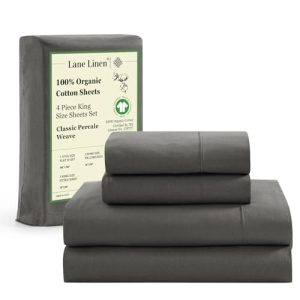 LANE LINEN 100% Organic Cotton King Size Sheets Machine Washable Soft & Comfy | LANE LINEN King Size 100% Organic Cotto