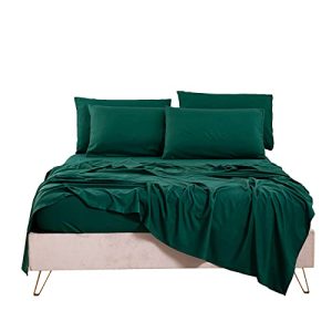 Bedlifes King Sheet Set-Breathable Sheets-Ultra Soft-Silky-1800 Series Bedding Set Microfiber- Green Bed Sheets King Siz