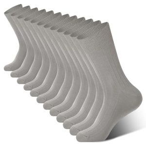 BAMBOO COOL Men's Breathable Crew Socks Casual Lightweight Comfort 6 Pack