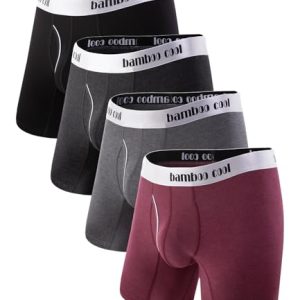 Bamboo Cool Men's Soft Breathable Underwear (4 or 7 Pack) | Bamboo Cool Men's Boxer Briefs Soft Breathable Underwear (4