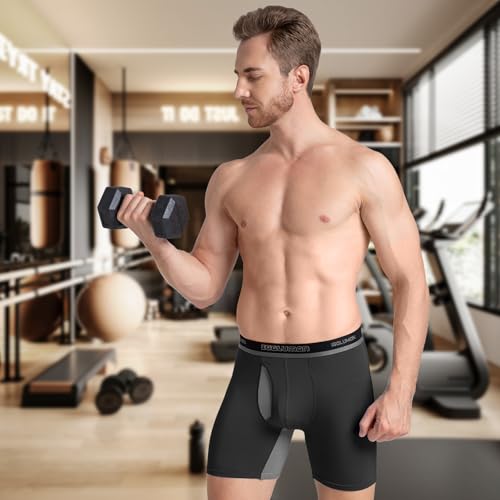 41zjcaqdlcl 2.jpg IGolumon Mens Breathable Soft Bamboo Rayon Boxer Briefs for Men with Fly | IGolumon Mens 6 Pack Bamboo Rayon Briefs Sof