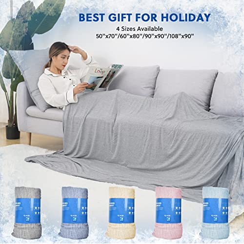 510arrr40ml.jpg HOMFINE Cooling Blankets for Hot Sleepers - Thin Lightweight Breathable Soft Summer Blanket (Grey, 60 x 80 inches) OEKO-