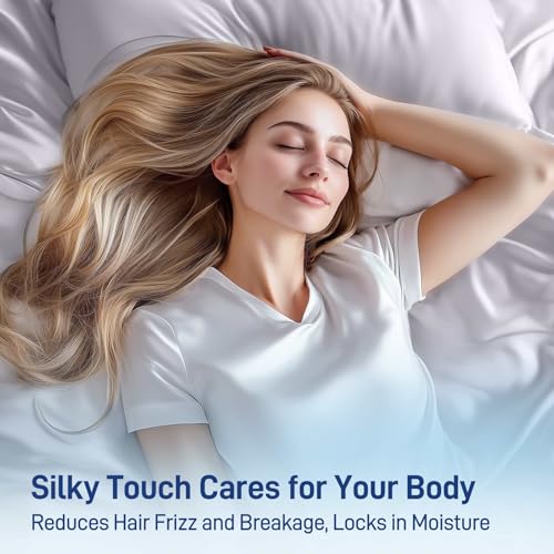5111nuaktml.jpg Hypoallergenic Soft Cooling Viscose Bamboo Bedding 4-Piece Queen Set Silver Gray | Breathable Silky Smooth Viscose Bamb