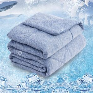 Cooling Comforter Queen Size for Hot Sleepers Double Sided Cooling Blanket with Q-Max 0.55 Cooling Fiber Soft Breathable