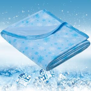 OIGAE Thin Summer Cooling Blanket for Hot Sleepers – Queen Size Specifications, Snowflake Cool Throw Blanket for Bed and