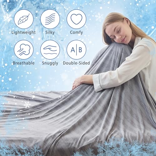 51eyrb6kf7l.jpg EMME Cooling Blankets for Hot Sleepers, Summer Blanket 60"x80" for Bed | Thin Lightweight Throw Blanket for Couch, Doub