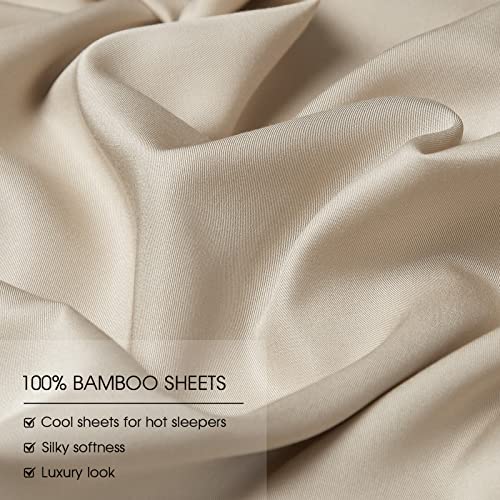 51etgg7u8 l.jpg HYPREST King Size Bamboo Rayon Sheet Set - Deep Pocket Fits 18"-24" Mattress, Luxury Silky Soft Cooling Bed Sheets, Perf