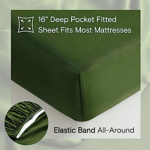 51ip14vdvql 1.jpg DOZ King Sized Sheet Set for Organic Lovers - Buttery Soft, Cooling Bamboo Viscose Sheets - OEKO-TEX Certified - 3 Piece