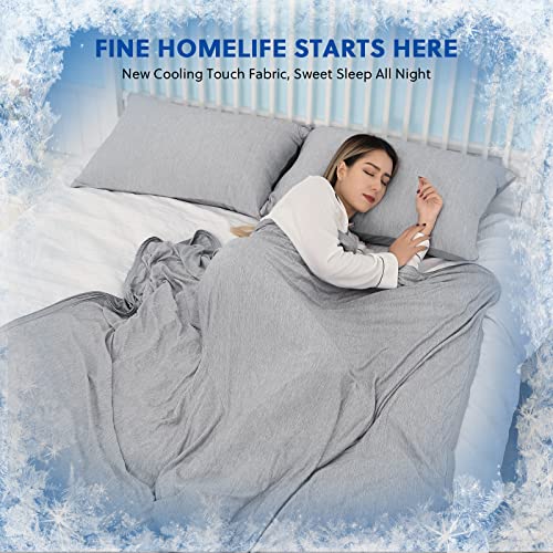 51joz4iuhgl.jpg HOMFINE Cooling Blankets for Hot Sleepers - Thin Lightweight Breathable Soft Summer Blanket (Grey, 60 x 80 inches) OEKO-