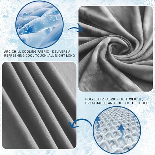 51knfnmyldl.jpg Guohaii Arc-Chill Q-Max Cool Fiber Throw Blanket for Hot Sleepers, Full Size 60"x90", Lightweight Breathable Grey