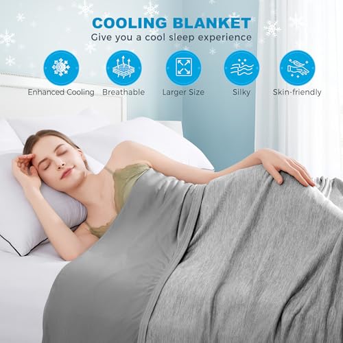 51kzizobspl.jpg HYLEORY Cooling Blanket for Hot Sleepers, Summer Blanket Keep Body Cool for Night Sweats Light and Breathable Double Sid