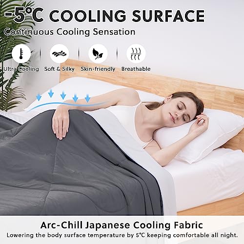 51l9yzlt7l.jpg HOMFINE Cooling Comforter for Hot Sleepers | Japanese Double-Sided Cold Tech Fabric Cooling Blanket | Soft Breathable