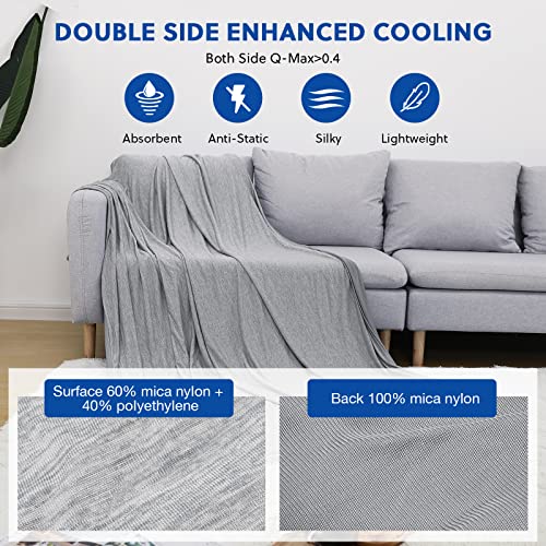51mvmfchzl.jpg HOMFINE Cooling Blankets for Hot Sleepers - Thin Lightweight Breathable Soft Summer Blanket (Grey, 60 x 80 inches) OEKO-