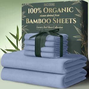 Decolure 100% Organic Viscose Derived from Bamboo King Size Sheets - Ultra Soft & Luxuriously Cooling, 17" Deep Pocket,
