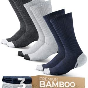 Pembrook Premium Crew Work Socks for Men - Moisture Wicking, Hiking, Work Boot Socks | Pembrook Viscose Bamboo Socks -