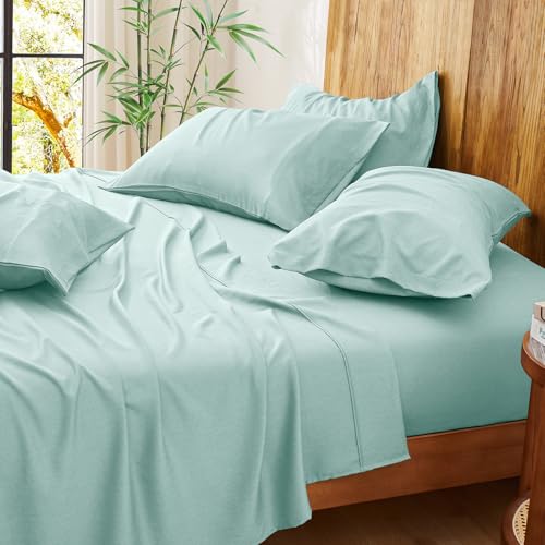 51otcslicel 1.jpg Horbaunal Ultra Soft & Cooling Queen Size Rayon Derived from Bamboo Bed Sheets - Luxury Silky Breathable Sheet Set | Ho