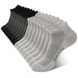 BAMBOO COOL Men's Ankle Socks - Athletic Cushioned Moisture Wicking, Running Socks with Arch Support and Breathability,