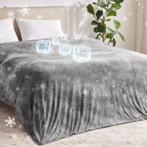 Guohaii Arc-Chill Q-Max Cool Fiber Throw Blanket for Hot Sleepers, Full Size 60"x90", Lightweight Breathable Grey