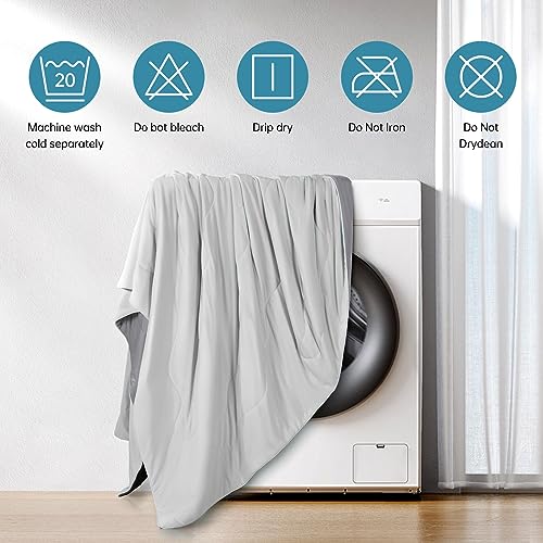51vg3nfe6pl 1.jpg EASELAND Cool Touch Comforter for Hot Sleepers, King Size (Grey, 108"x90") OEKO-TEX