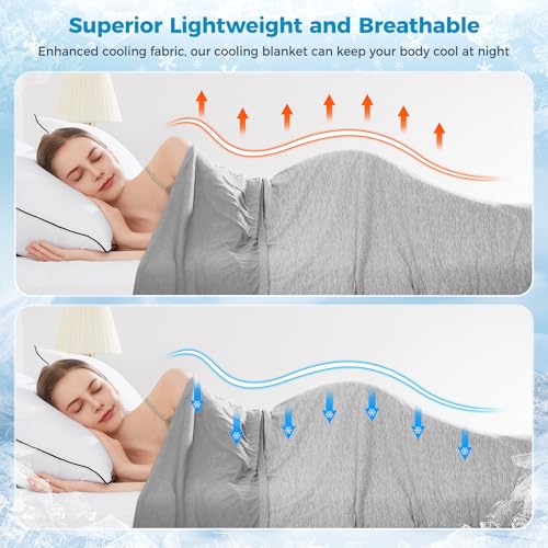 51yvsvbnunl.jpg HYLEORY Cooling Blanket for Hot Sleepers, Summer Blanket Keep Body Cool for Night Sweats Light and Breathable Double Sid